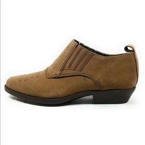 Oak Tree Farms Women Brown Leather Suede Booties
